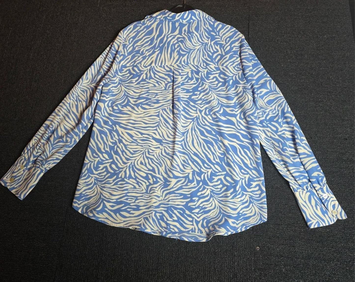 Blue & White Shirt Size 10 Relaxed Marks & Spencer