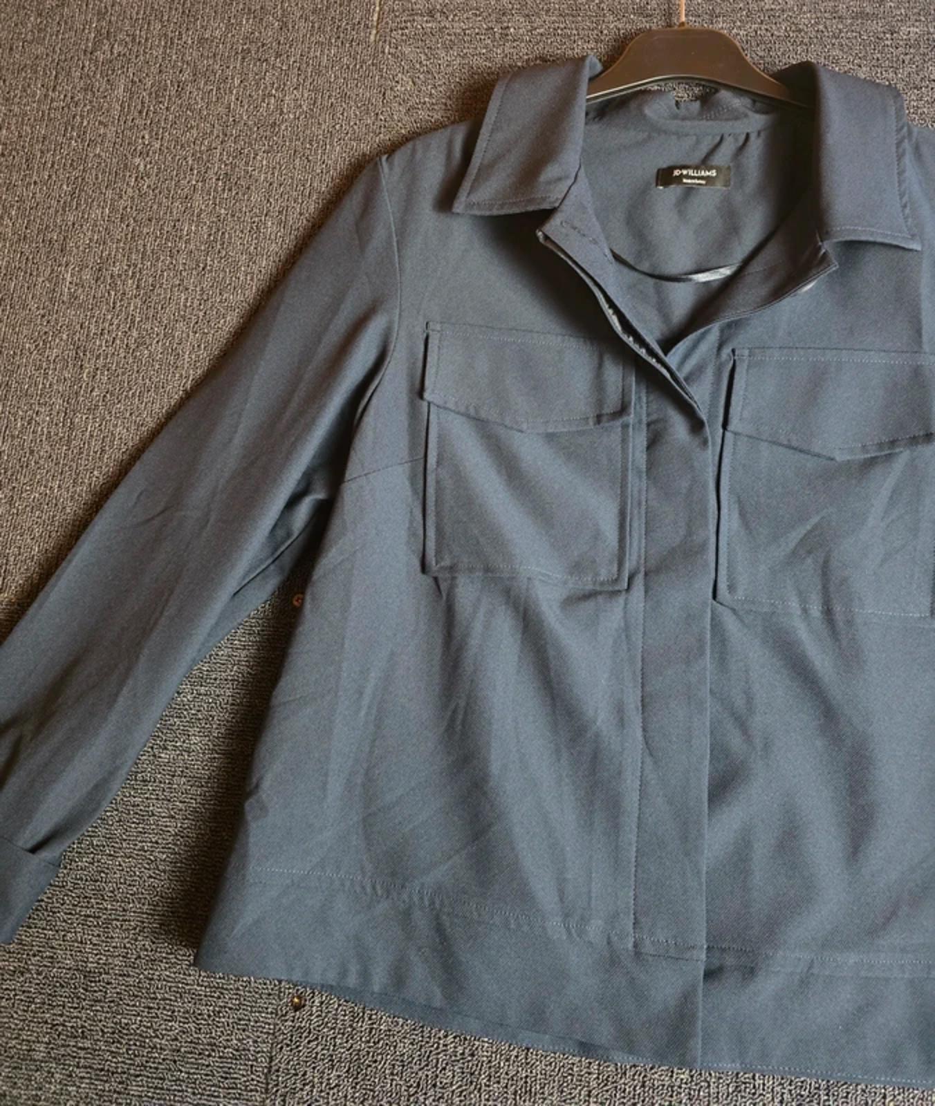 J.D. Williams Shirt Navy Size 12 Oversized Boxy Fit Utility Pockets