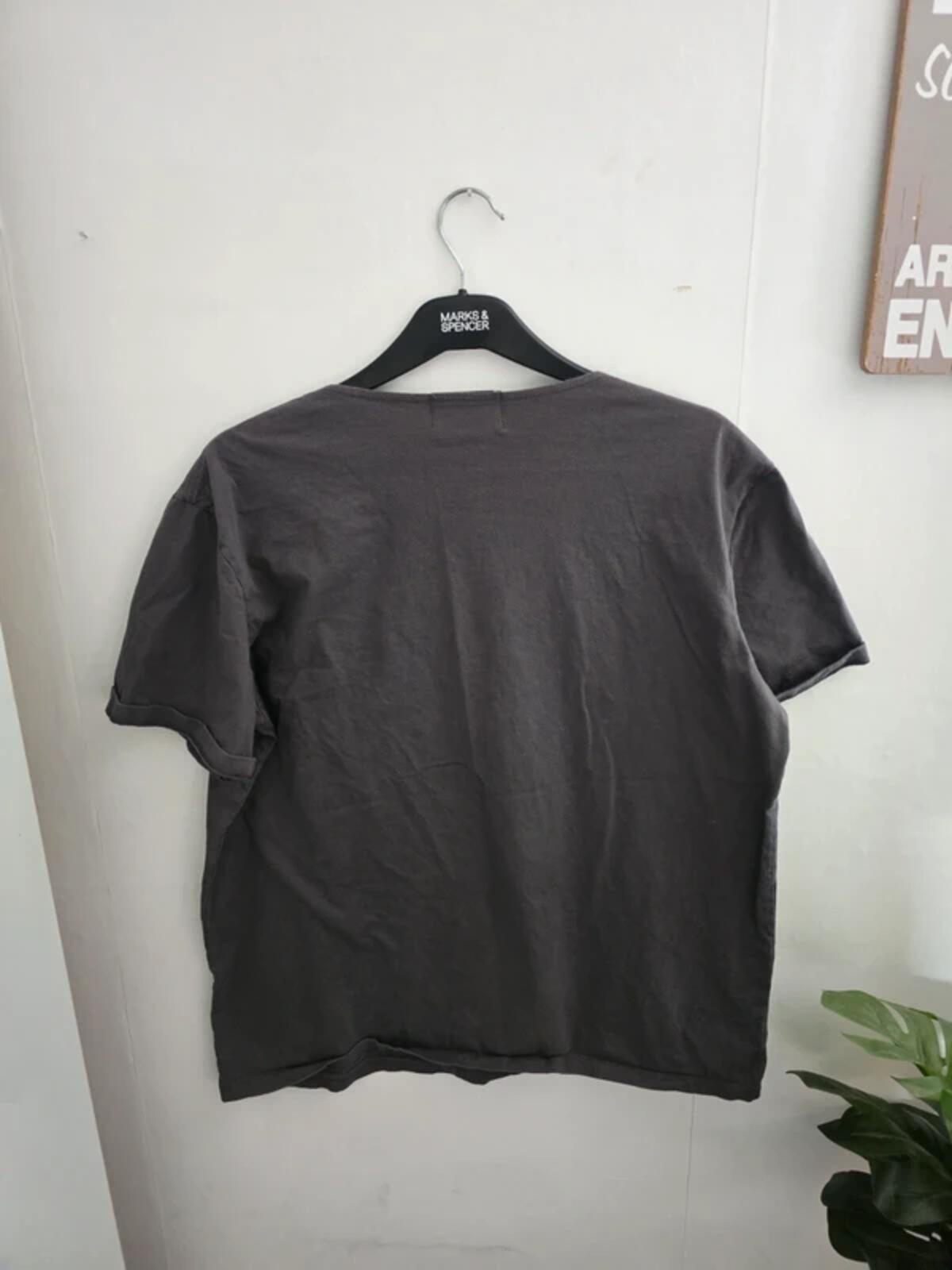 Graf Mens Grey V Neck Cotton Logo T-Shirt Relaxed Fit XL