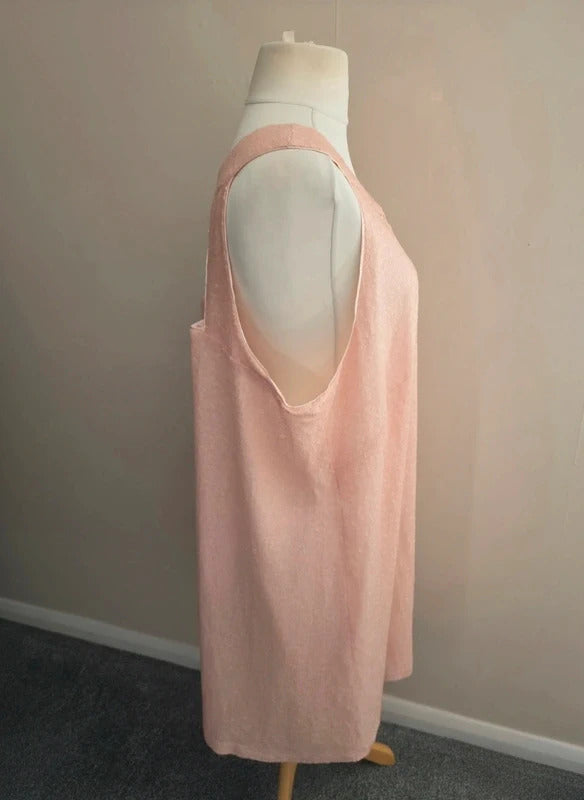 Simply Be Light Pink Sequin Sleeveless Lined Midi Party Dress Size 30
