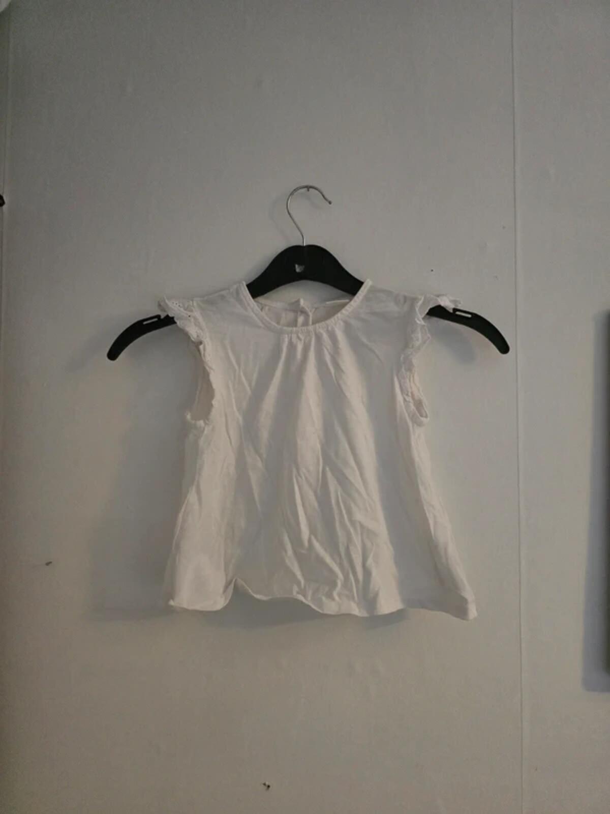Next Girls White Crochet Style Cotton T Shirt Age 3-4 Years
