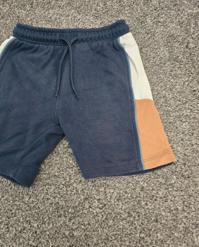 Matalan Boys Navy Shorts with Side Stripes Age 4-5 Years