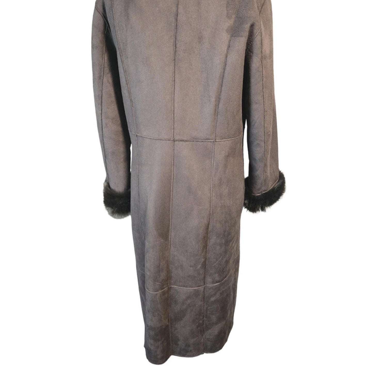 Dennis by Dennis Basso Long Faux Fur Coat Brown Size S Winter