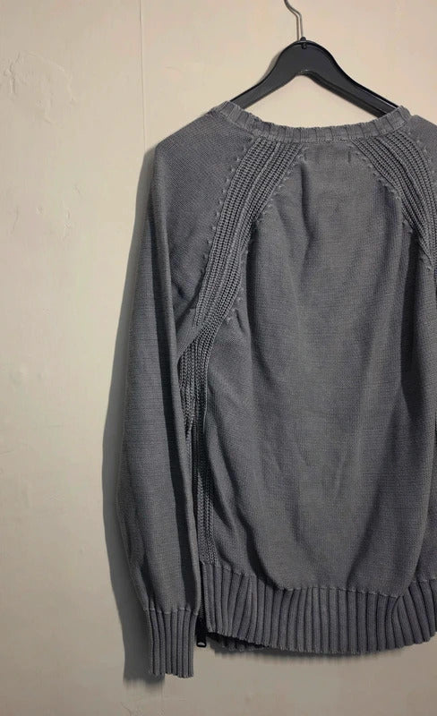 Replay Men's Grey Cotton Knit Long Sleeve Jumper Size M