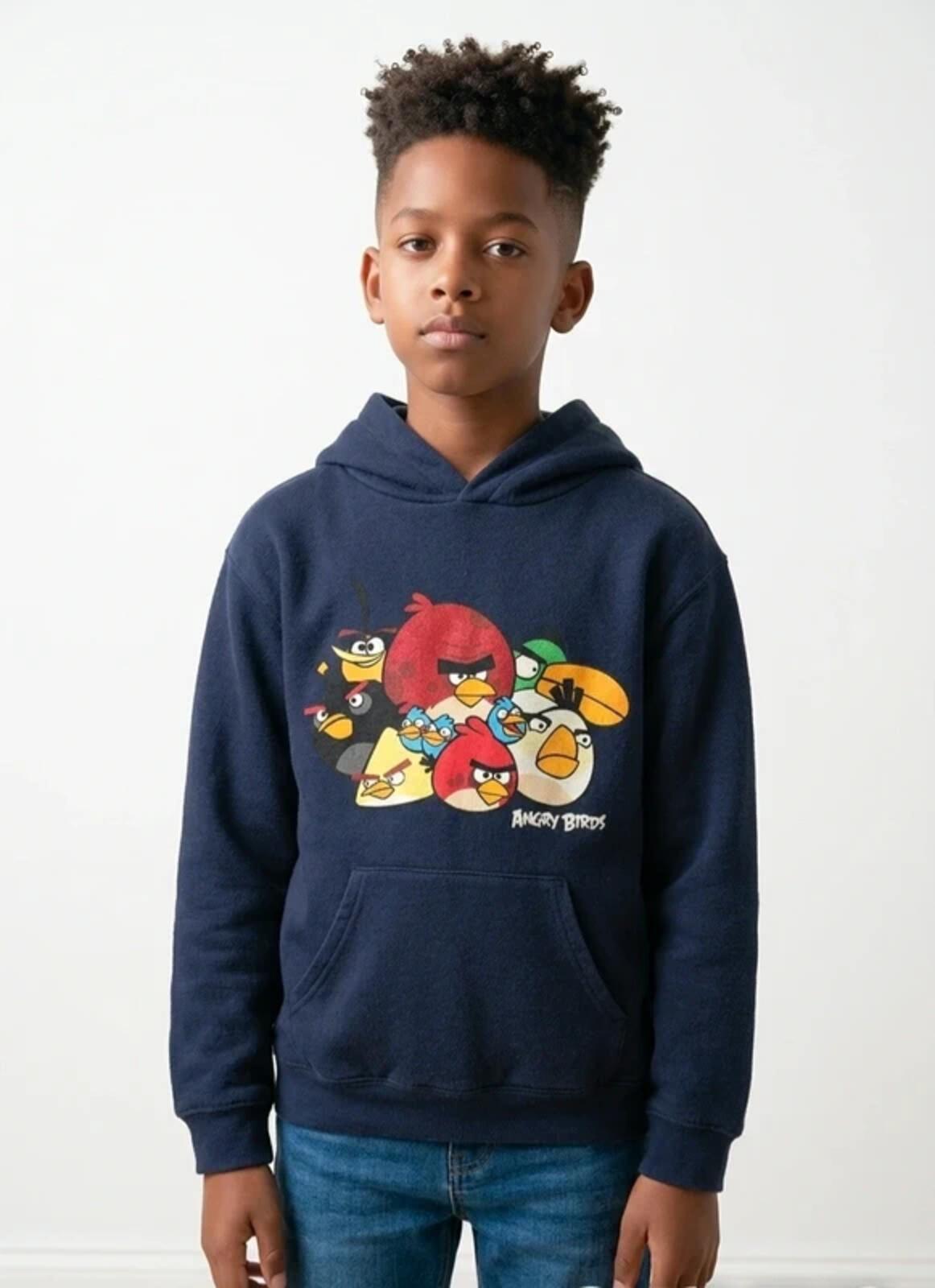 M&Co Boys Angry Birds Navy Hoodie Size 11-12 Years