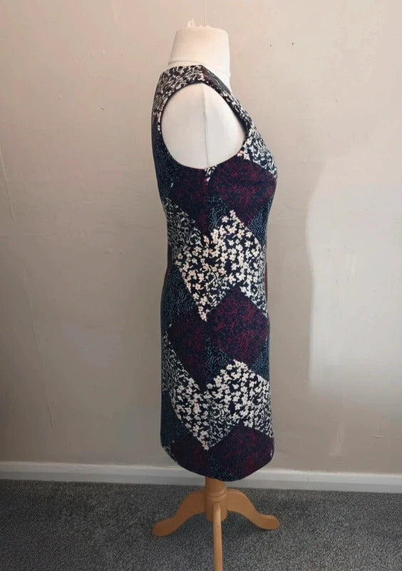Tu Patchwork Floral A-Line Midi Dress Size 10