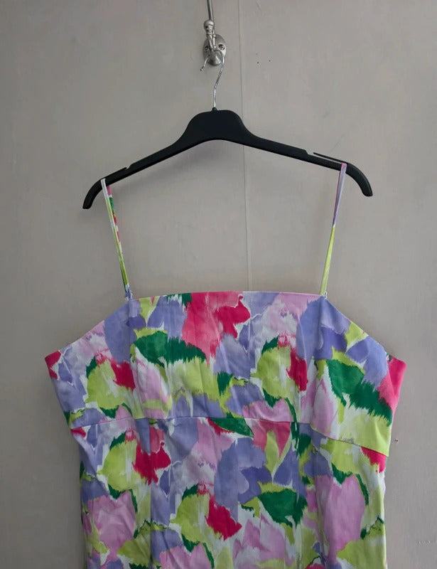 Primark Patterned Sleeveless A-Line Adjustable Strap Mini Sun Dress Size 20