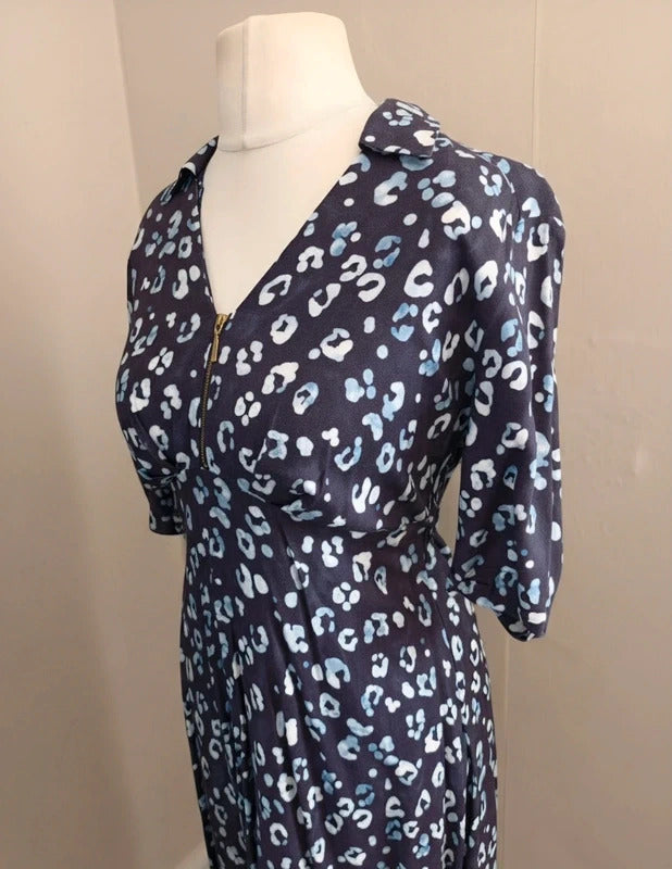 NWT Isabella Oliver Navy Animal Print Halesworth Maternity Dress Size 3  6-8