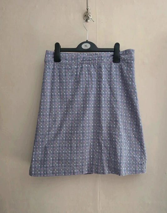 White Stuff  Lilac Multicoloured Patterned A-Line Knee-Length Skirt Size 10