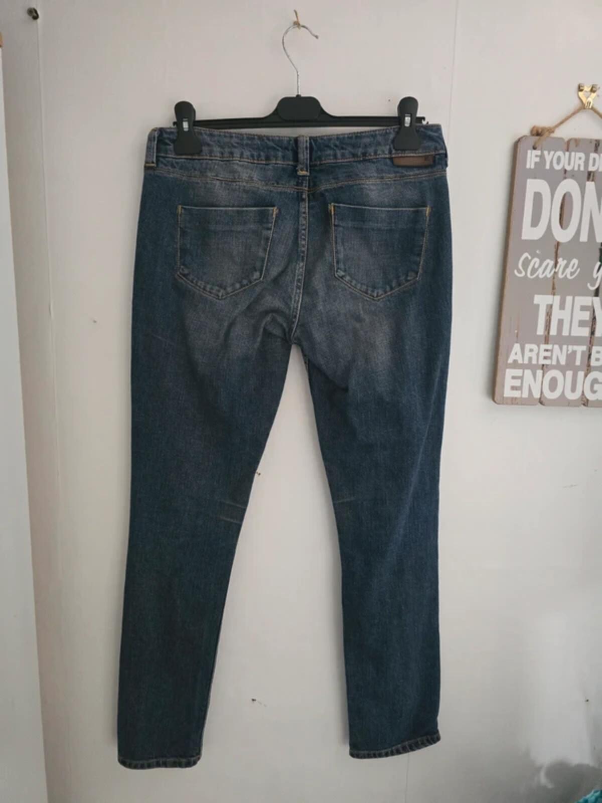 Topshop Moto 'Baxter' Y2K Blue Fade Slim Jeans -W30 L30 Size 12