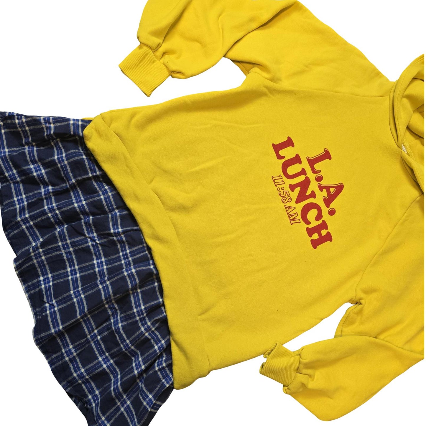 Zara Girls Yellow Hoodie Jumper Dress Blue Skirt Style 11–12 Years