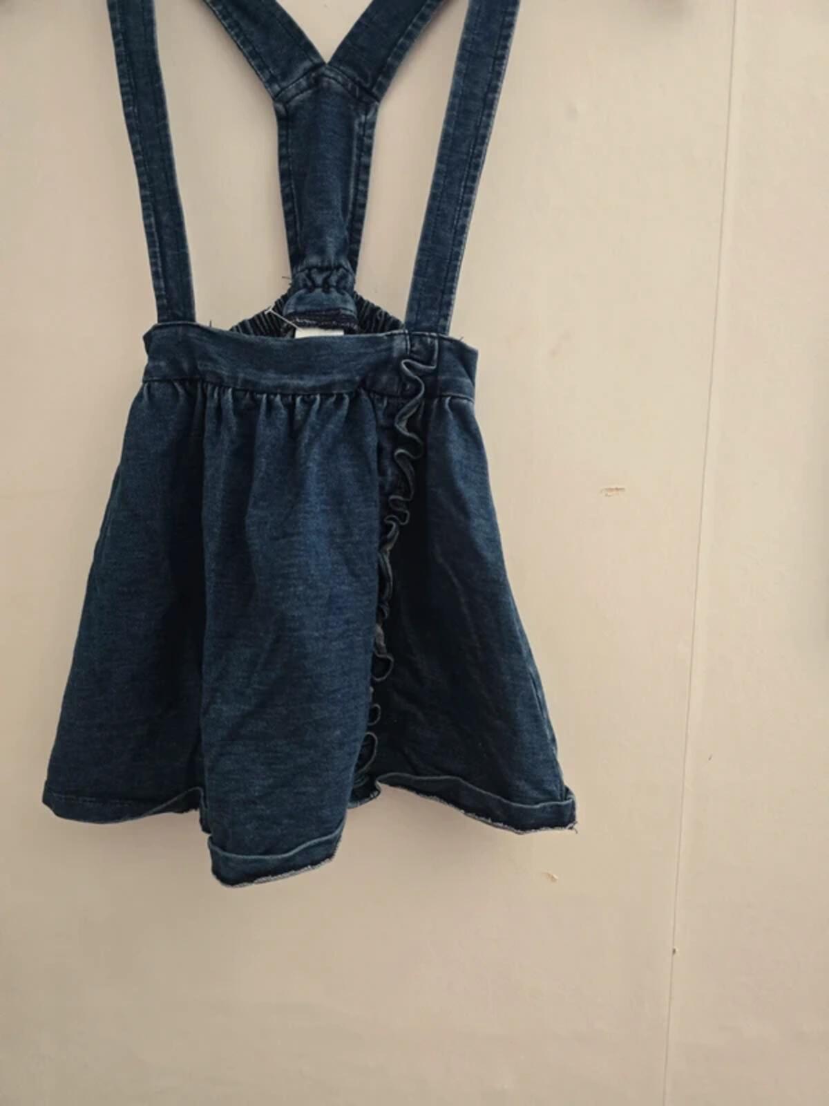 Next Girls Denim Pinafore Dungaree Dress Age 2-3 Years