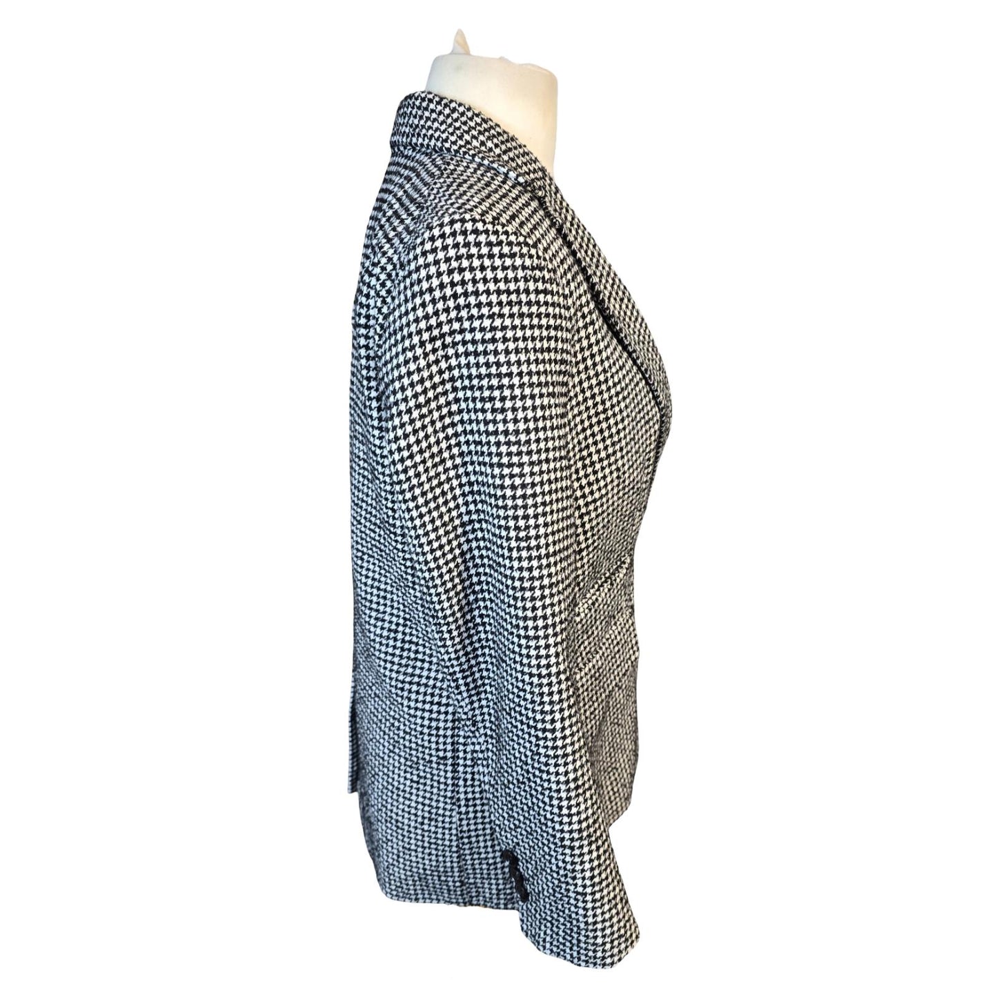 Topshop Blazer Black & White Size 12 Houndstooth Smart Causal