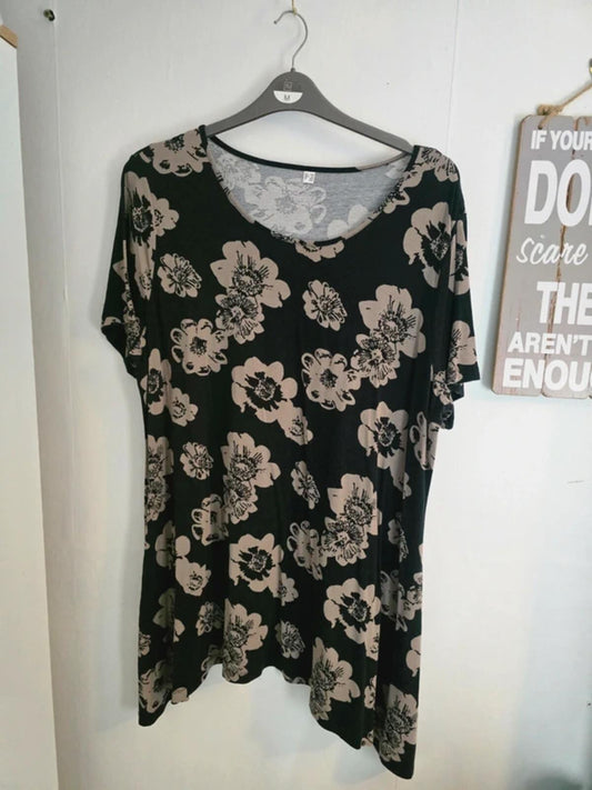 BPC Black & Beige Asymmetrical Midi Dress - 2XL Size 24-26
