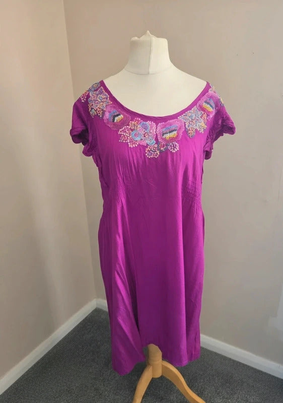 New Look Y2K Purple Sequin and Gem Dress Size 16