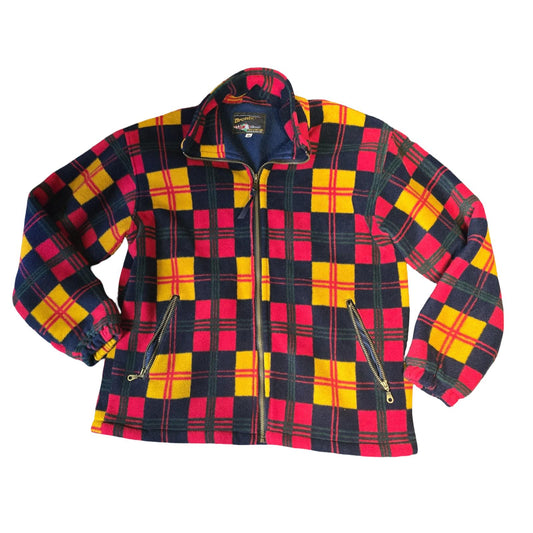 Vintage Bronte Fleece Multicoloured Tartan Size Med Outdoor Causal
