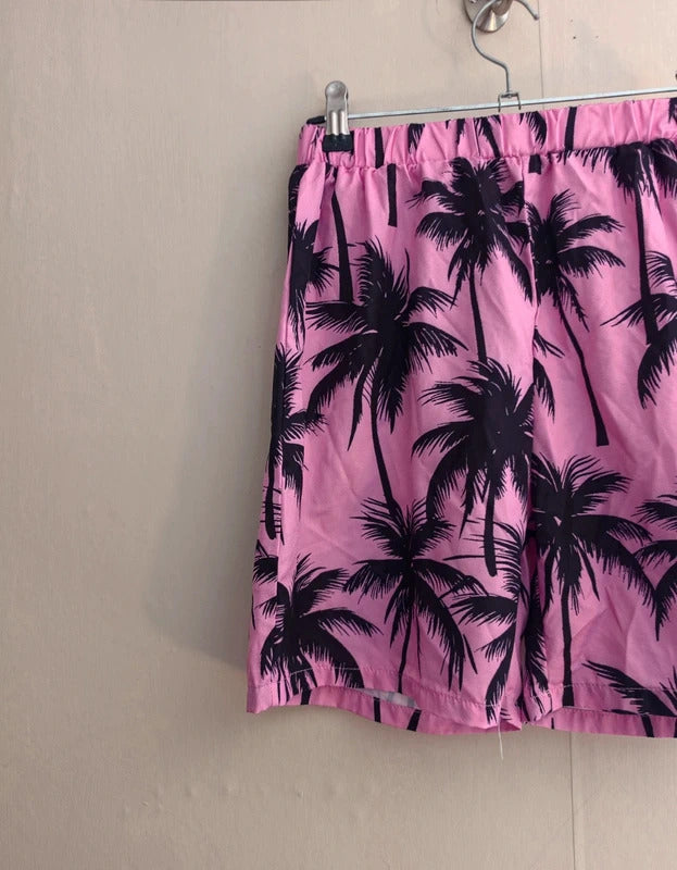 Boys Pink & Black Graphic Print Shorts Elasticated Waist Age 13-14 Years