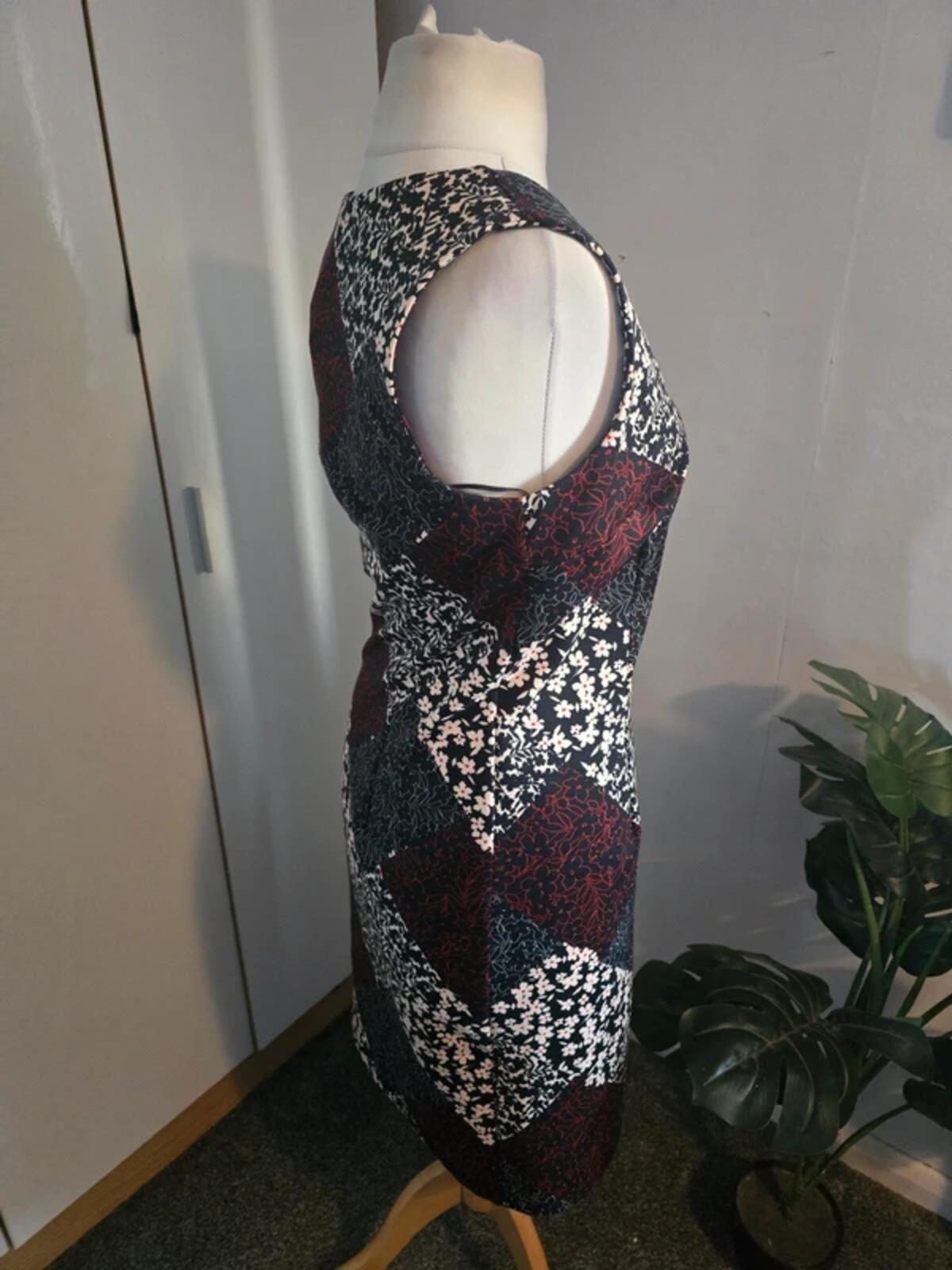 Tu Patchwork Floral A-Line Midi Dress Size 10