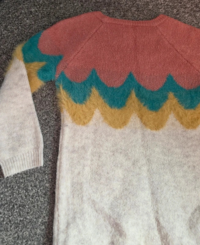 Tu Girls Colour-Block Scallop Knit Jumper Dress 2-3years