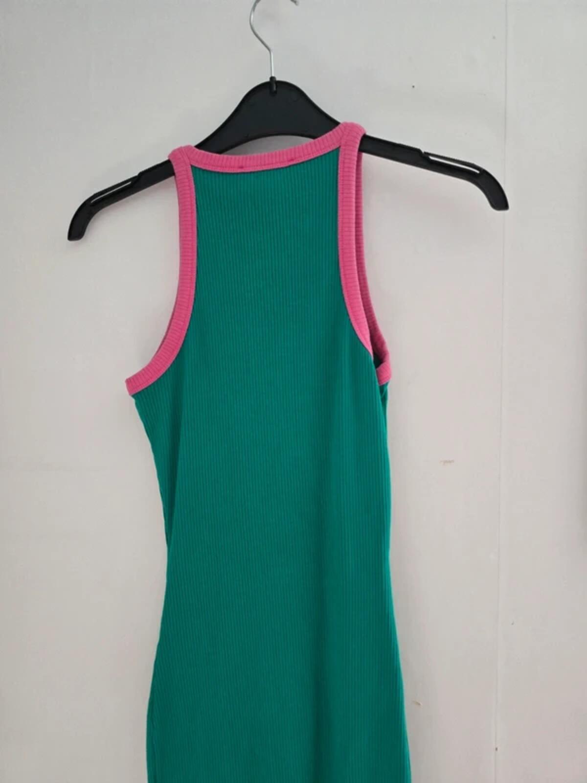 Primark Ladies Green & Pink Patterned Sleeveless Bodycon Dress Size 6