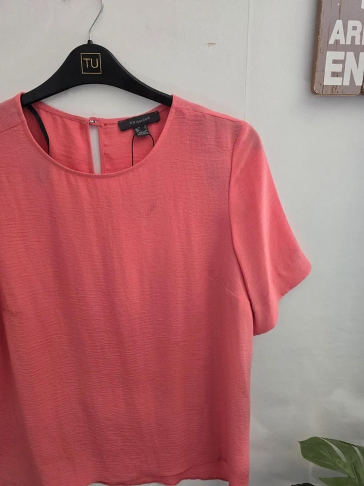 Primark Coral Pink Relaxed Oversized Blouse Size 16