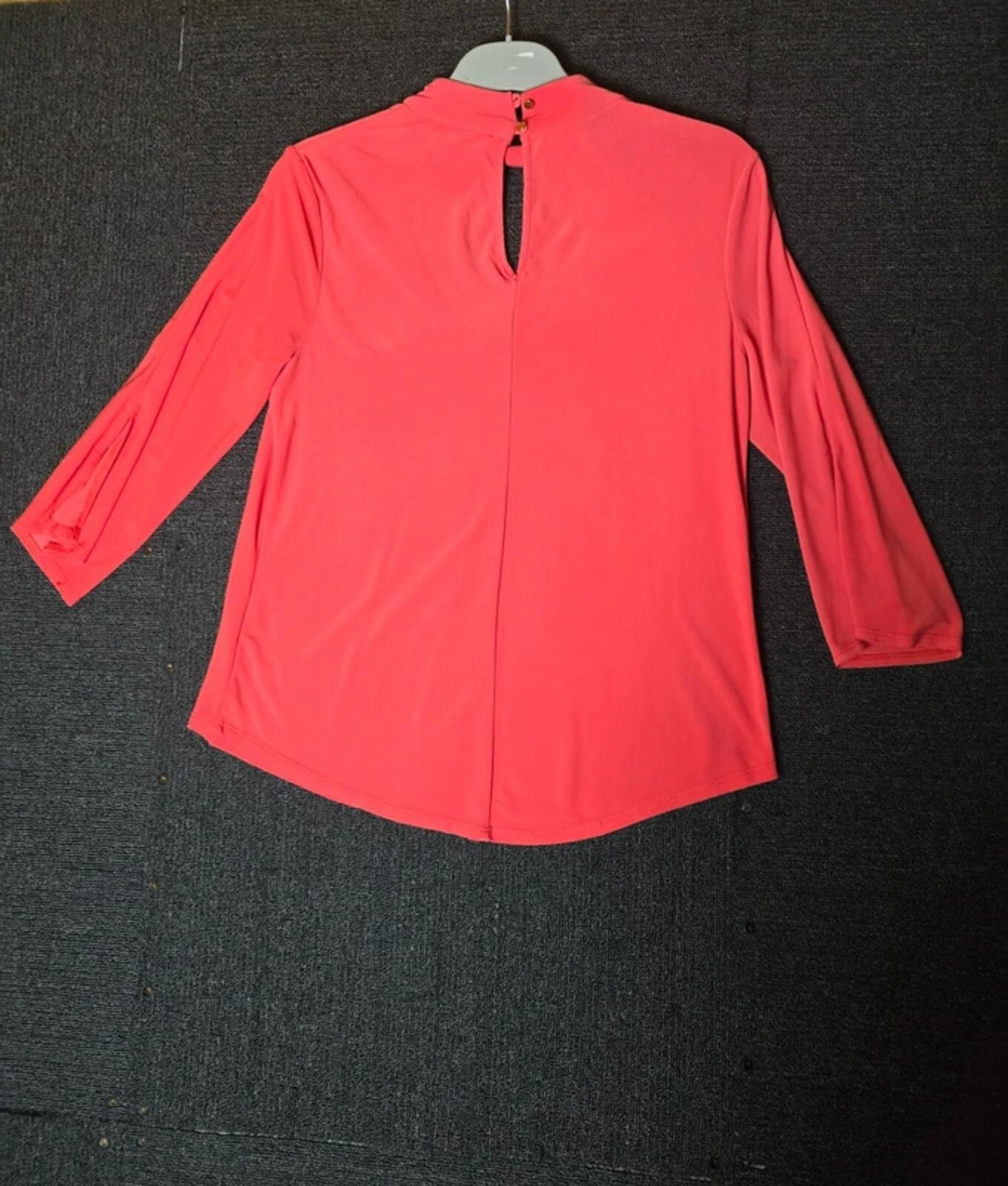 George coral 3/4 sleeve choker top size 8