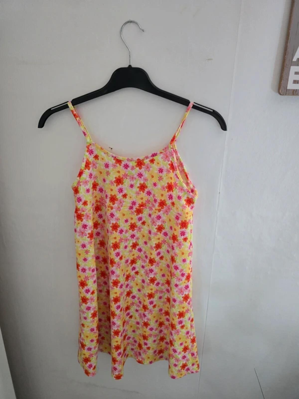 Primark Girls Red, Pink & Yellow-Green Floral Dress Size Age 11-12 Years