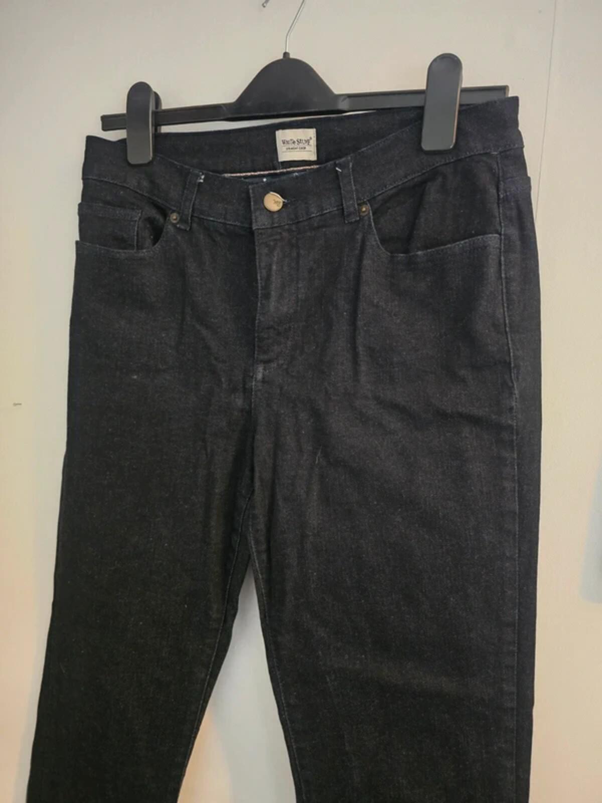 White Stuff Dark Navy 'Straight Crop' High-Waisted Jeans Size 12