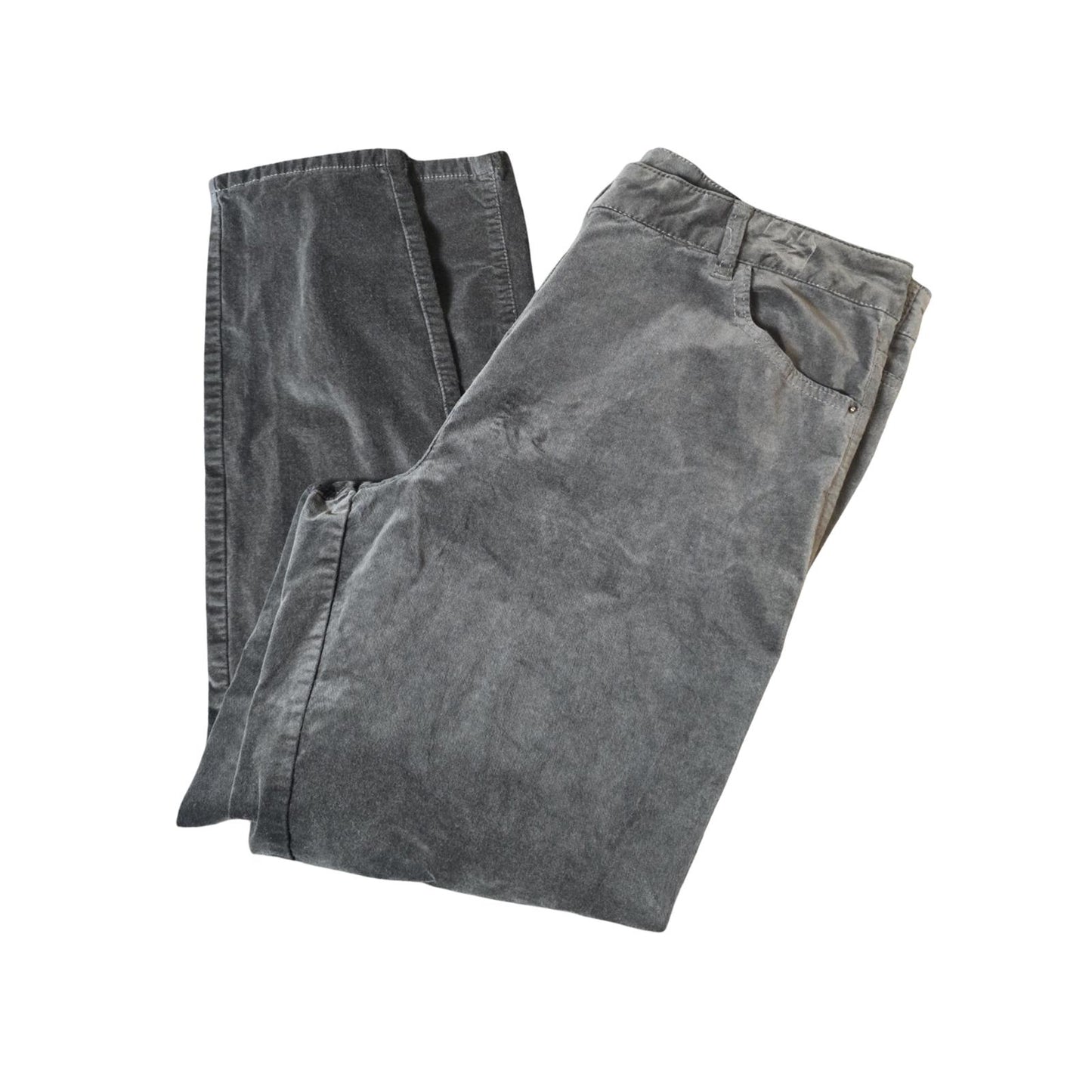 M&Co Dark Grey Velvet Slim Leg Jeans – High Waist – Size 18R