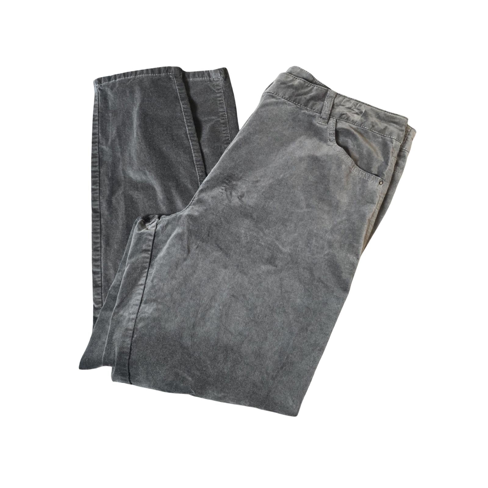 M&Co Dark Grey Velvet Slim Leg Jeans – High Waist – Size 18R