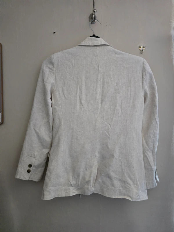 Primark Cream One Button Mid Length Blazer Jacket Size 8