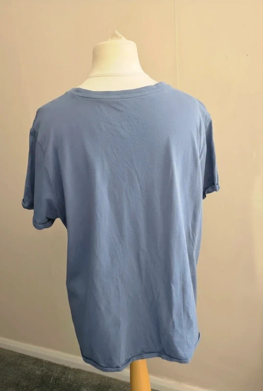 Primark "Self Love" Daisy Blue Cotton T-Shirt Size 22-24 fits better 18-20