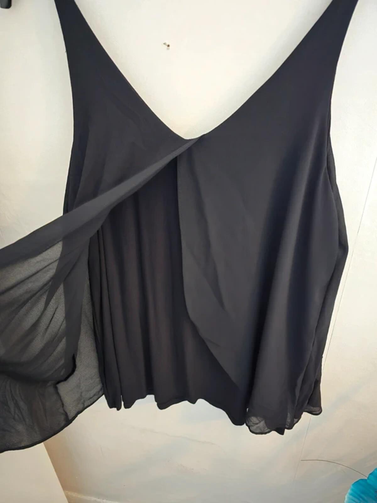 Next Black Layered Diamante Strap V-Neck Vest Top Size 18