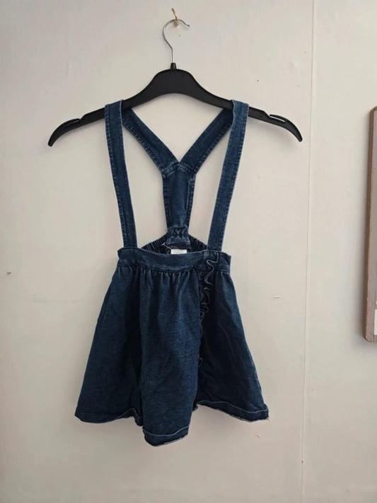 Next Girls Denim Pinafore Dungaree Dress Age 2-3 Years