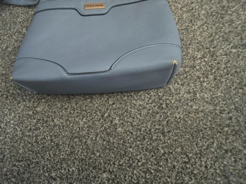 Moda Nova Light Blue Zip Crossbody Shoulder Bag Handbag Adjustable Strap