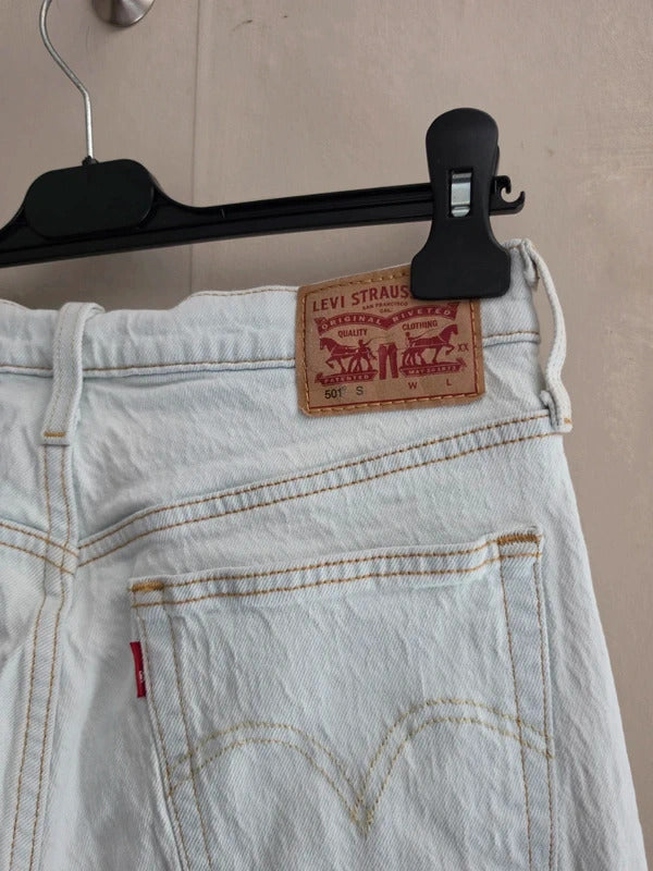 Levi's 501 Women's White Ripped Distressed Skinny Jeans W28 L28 Size 8-10