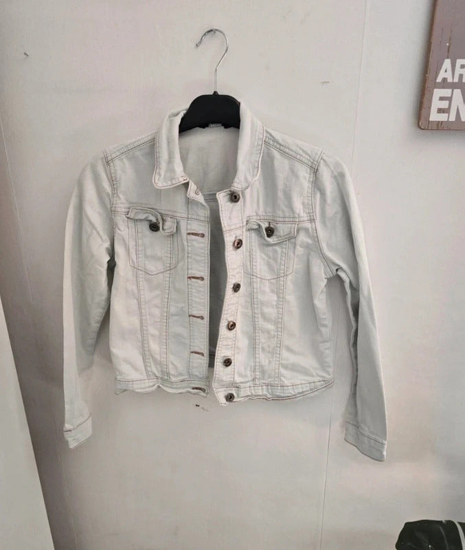 George Girls' White Denim Jacket Age 9-10 Years