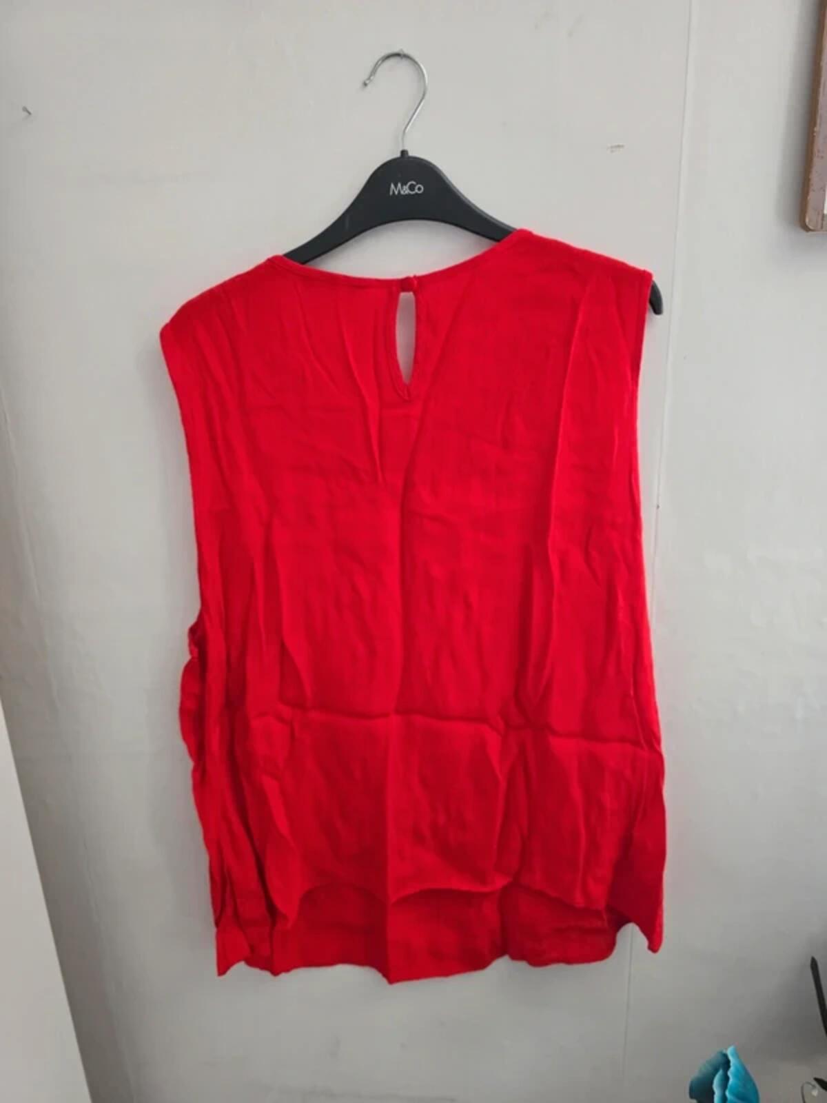 F&F Red Embellished Sheer Panel Vest Top Size 20