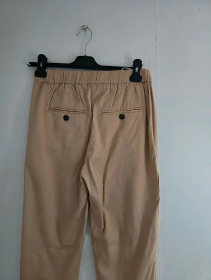 Vila Beige High Waisted Slim Leg Tailored Trousers Size 8