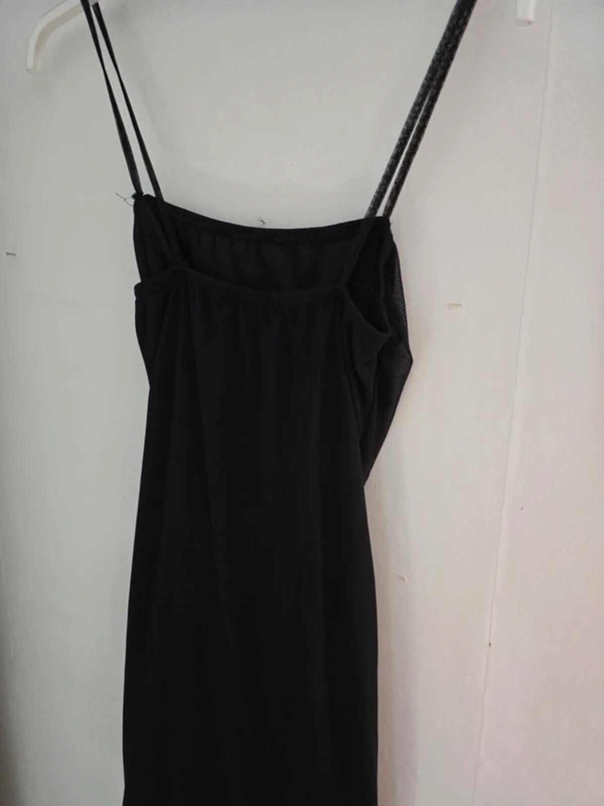 Femme Luxe Black Ruched Sheer Panel Bodycon Mini Dress Size 12