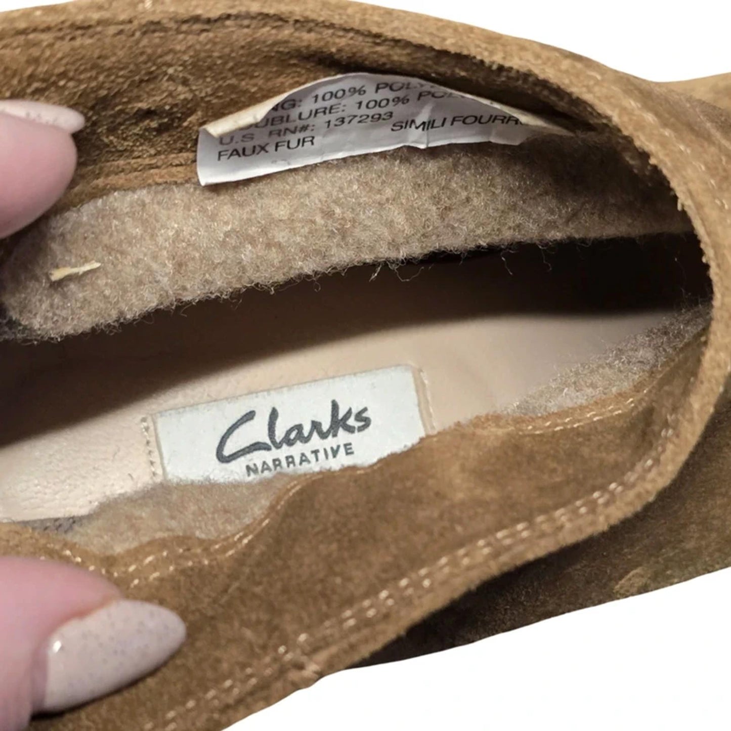 Clarks Narrative Ankle Boots Light Brown Size 8 Block Heel New