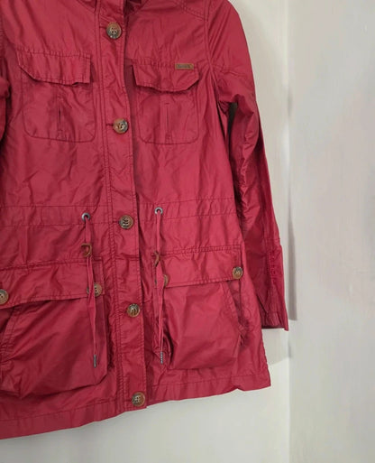 Bench Red Hooded Waterproof Parka Jacket Ladies UK 10 EU 38