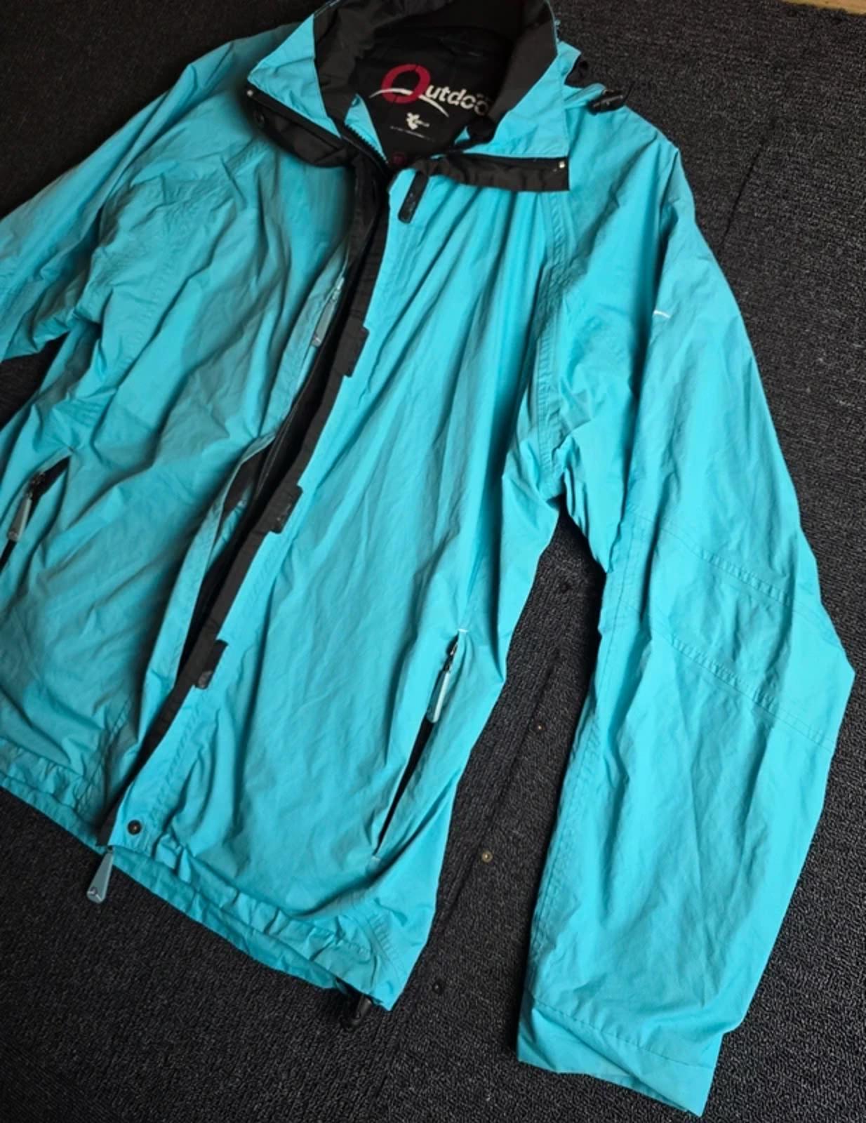 GI Outdoor Waterproof Jacket Light Blue Size 18 Detachable Hood