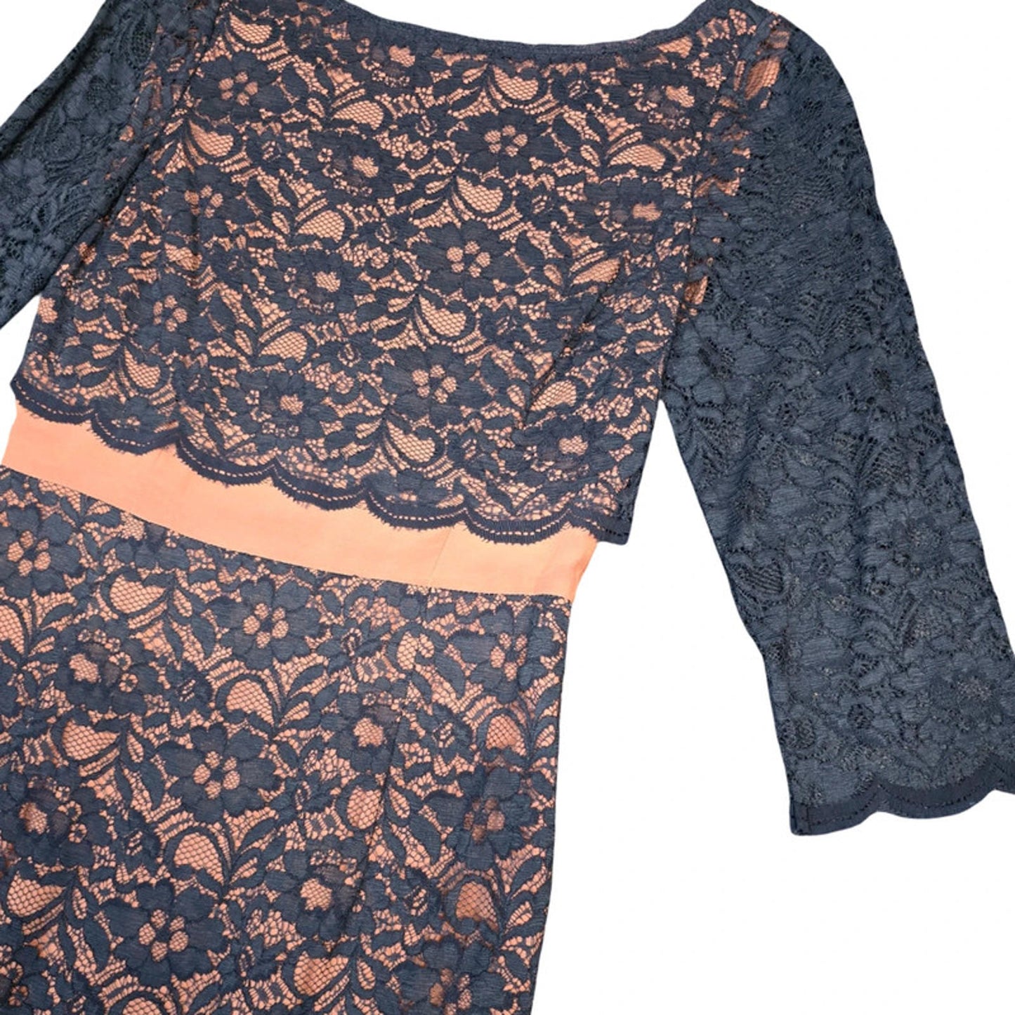 Boden Lace Occasion Dress Navy Blush Size 10 Wedding Party