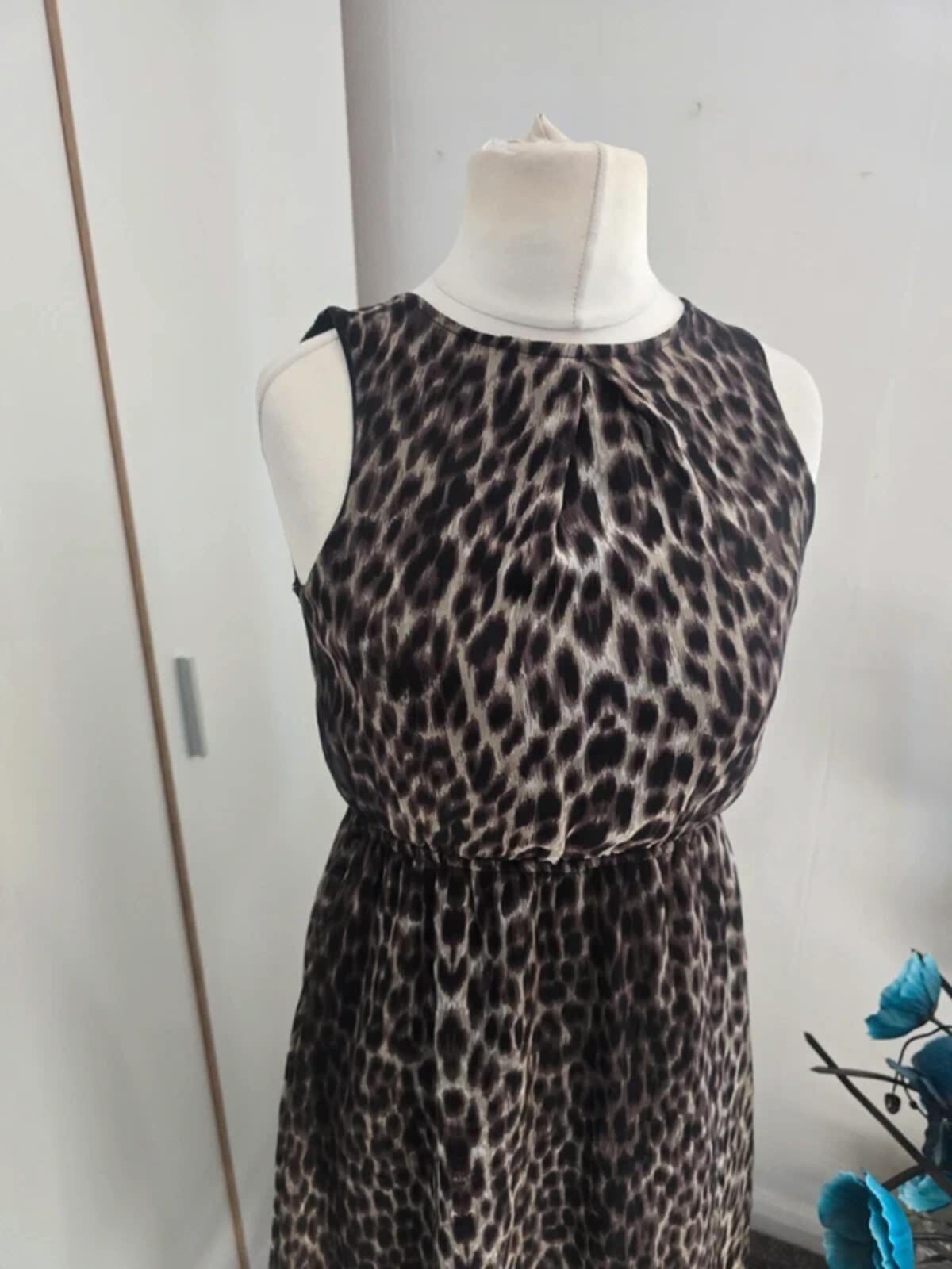 Miso Ladies Brown Asymmetrical Sleeveless Midi Dress Size 8