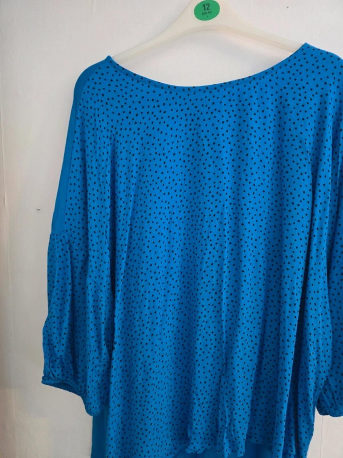 F&F Blue Polka Dot 3/4 Sleeve Relaxed Top Size 20