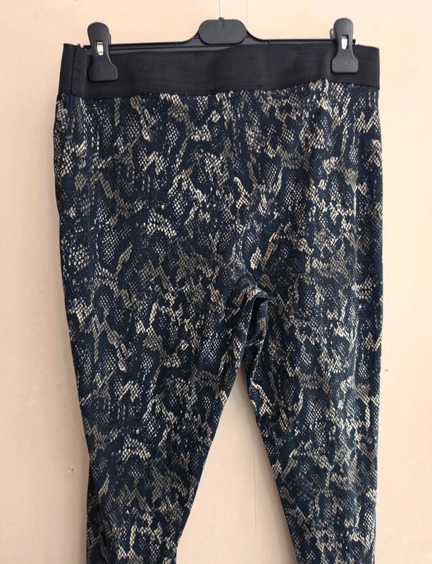 George Black & Khaki Snakeskin Elasticated Waist Skinny Trousers Size 20