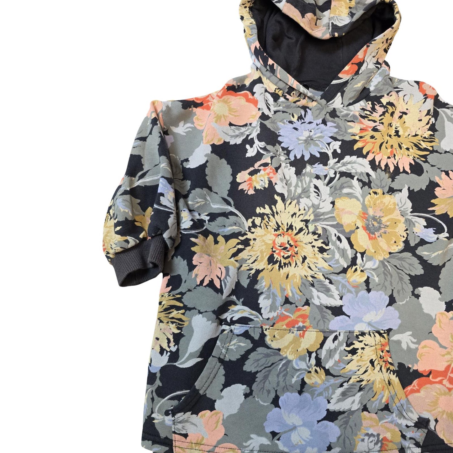 Next Girls Floral Hoodie Multicolour Pockets Age 3–4 Years Cotton Blend