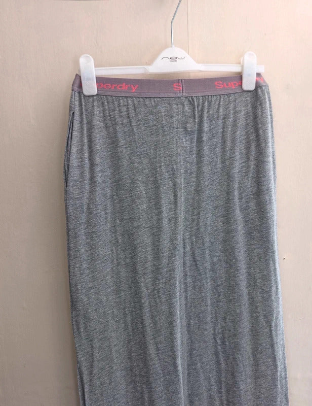 Superdry Grey & Neon Orange Branded Waistband Side-Split Maxi Skirt XS Size 8-10