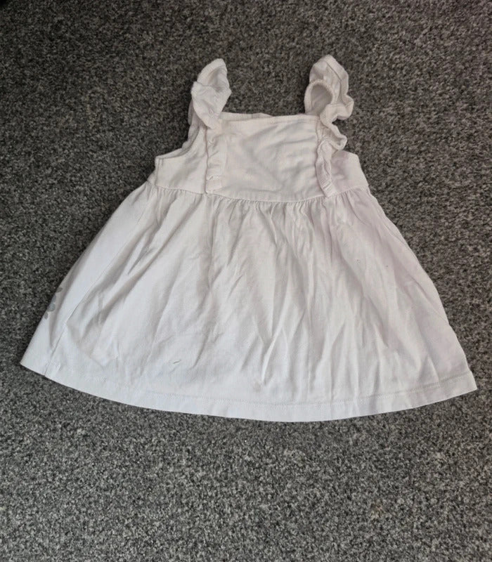 F&F Baby Girls White Peter Rabbit Frill Strap Flared Cami Vest Top 6-9 Months